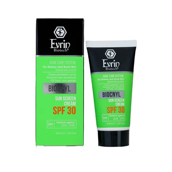 1 کرم ضد آفتاب بی رنگ اورین مخصوص پوست چرب و جوشدار SPF 30 